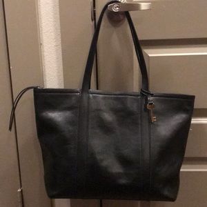 Fossil Black Leather Tote